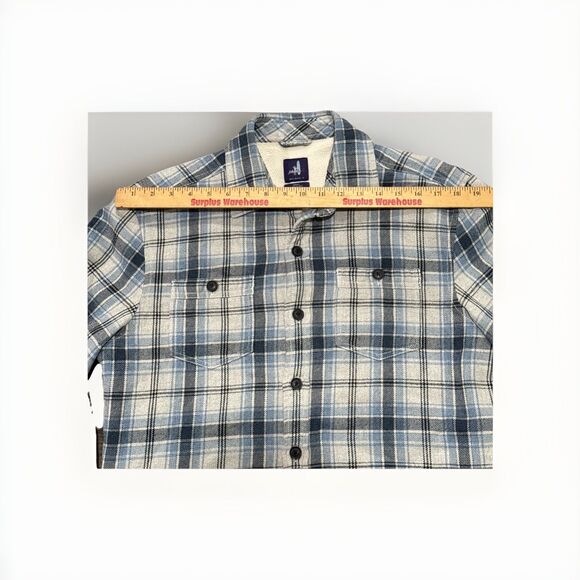 JOHNNIE-O Men’s MED Wake Plaid Shacket Flannel Sherpa Lined Button Up Jacket - Picture 5 of 13
